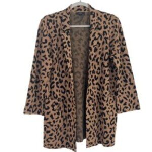 J Crew Sophie Leopard print Open front sweater Blazer S